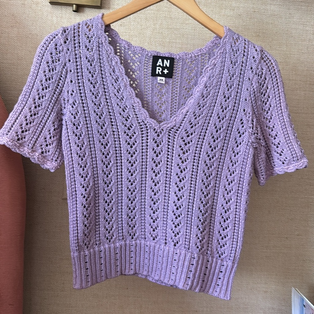 VGUC ALP N ROCK Lavender Knit V-Neck Sweater